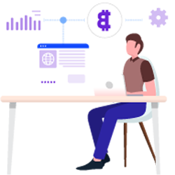Remote trading workstation illustration