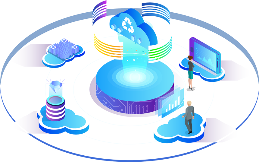 Windows remote desktop cloud illustration